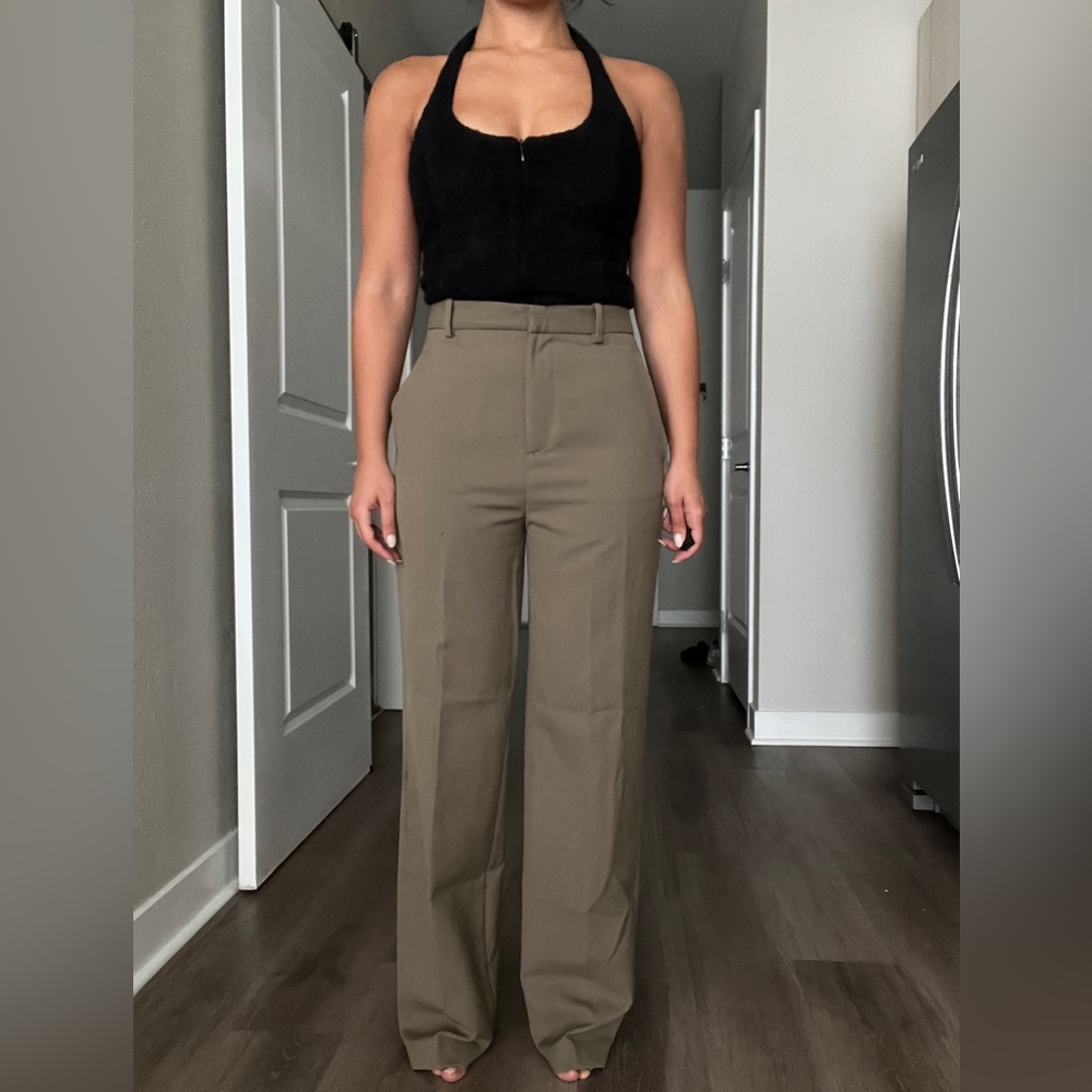 Zara Wide Leg Pants in Olive
